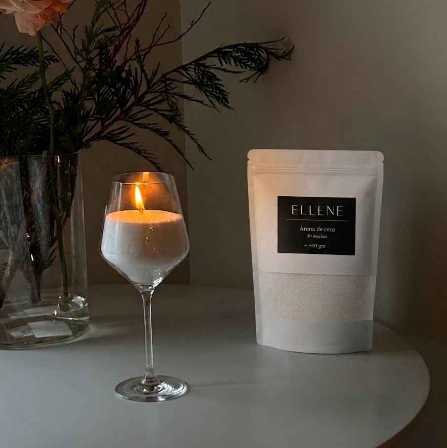 Kit de Vela Perlada Reutilizable con Aroma Ellene